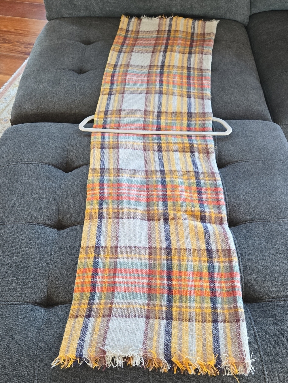 Plaid Fringe Scarf in Autum Plaid